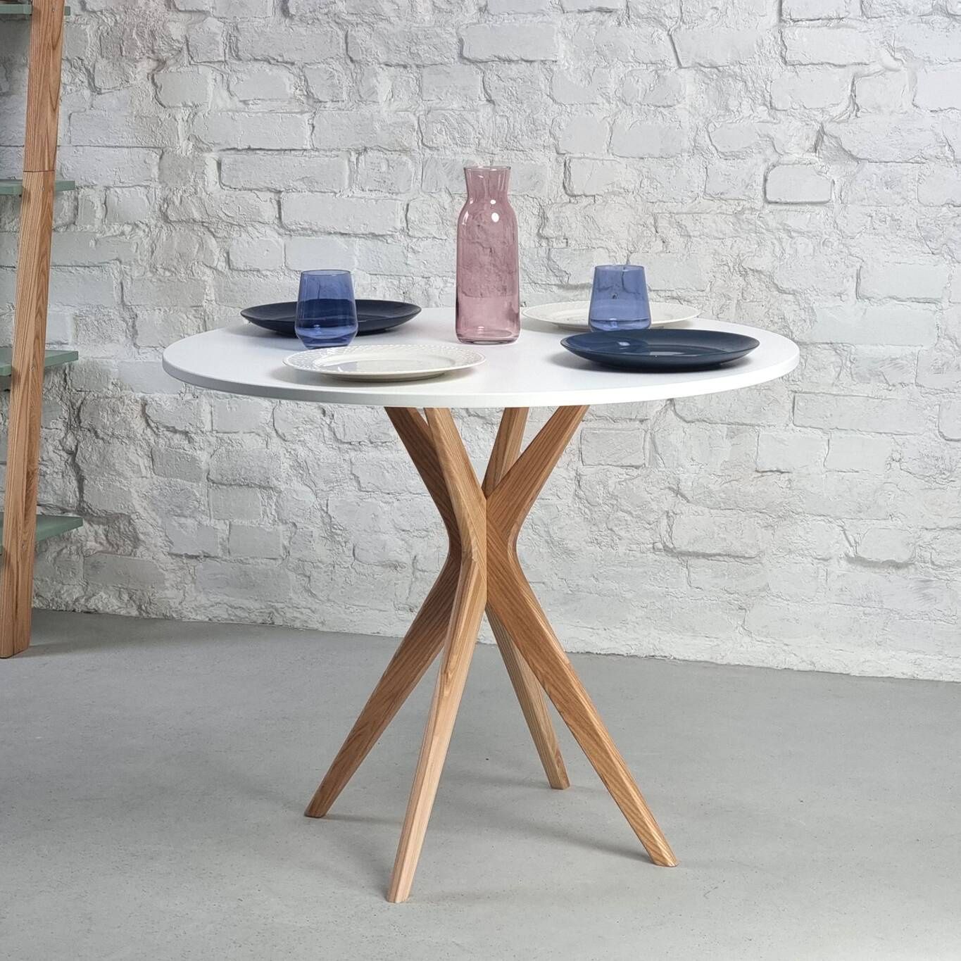 Table à manger ronde JUBI 90cm Blanc