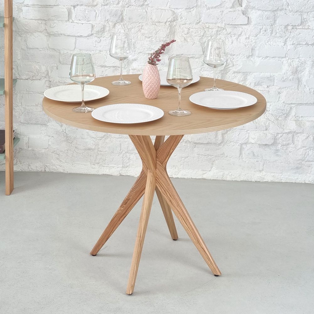 Table à Manger Ronde JUBI diamètre 60 cm Frêne