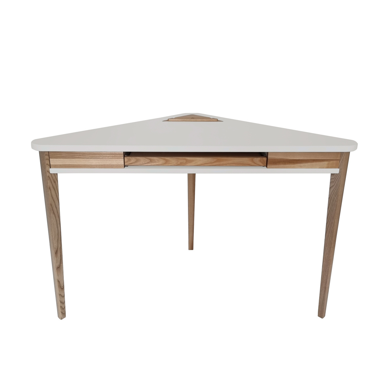 ASHME Corner Desk W 114 x D 85 x 85cm Light Grey Ragaba.pl