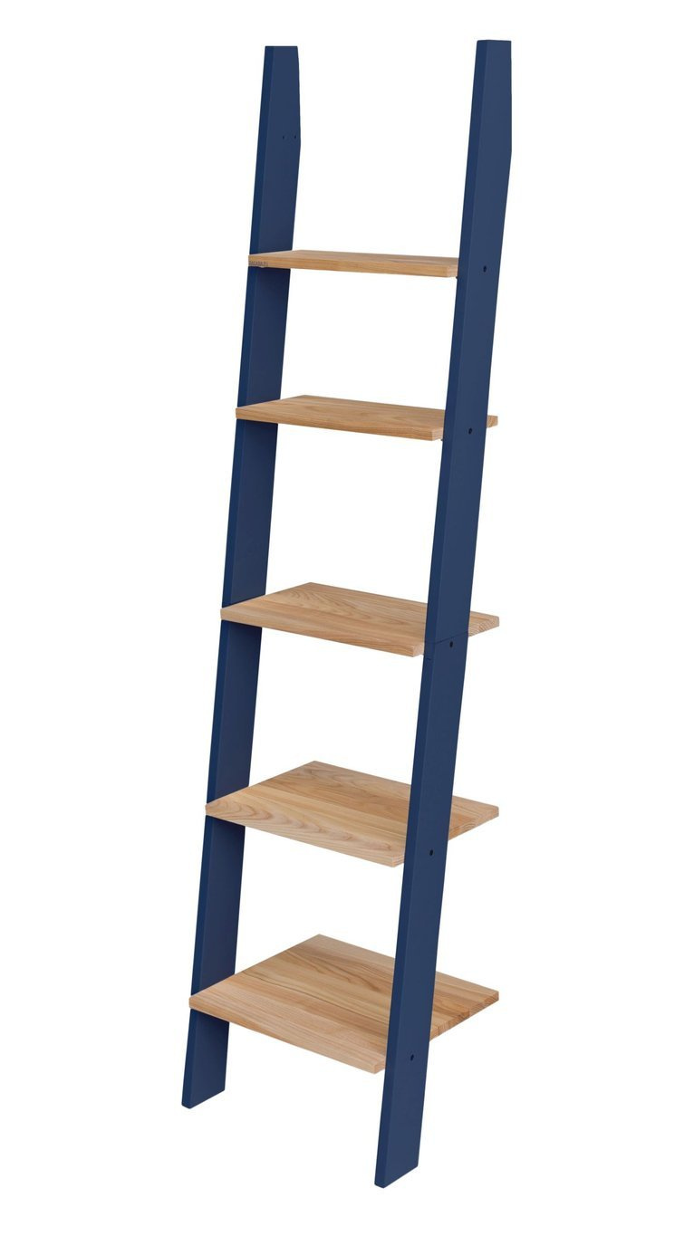 ASHME Ladder Shelf 45x35x180cm Ashwood Shelves / Navy Blue Ragaba.pl