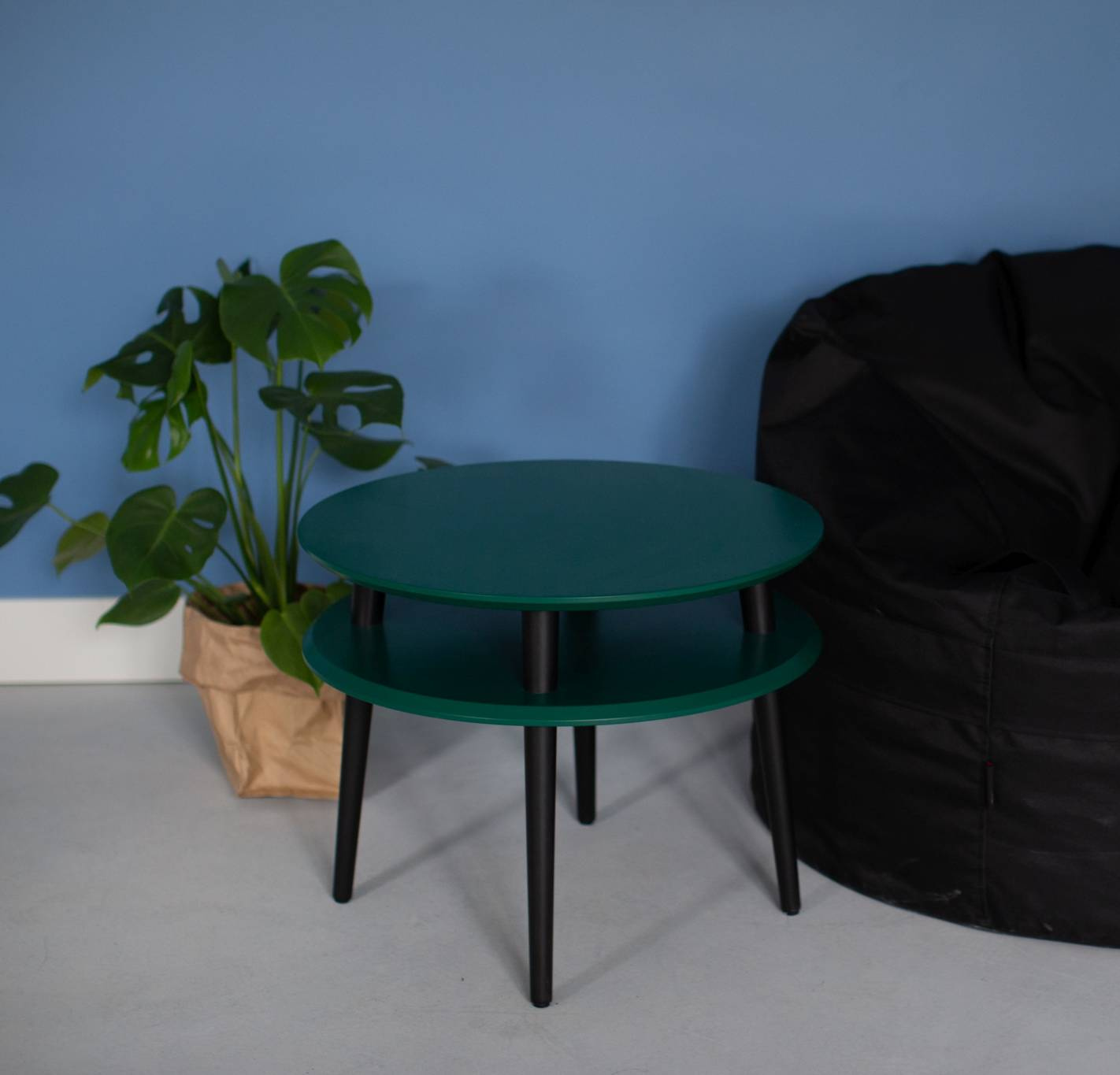 UFO Coffee Table diam. 70cm x Height 35cm Light Grey/Black Legs