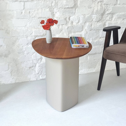 Mały Stolik Cells Mini 50x50x50cm Kawa z Mlekiem Biały Jesion