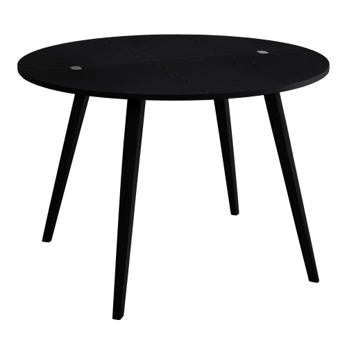 Półksiężycowy rozkładany stół MAWI śr.120cm Czarny Jesion 