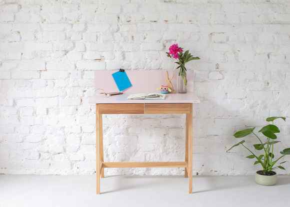 Biurko Jesionowe LUKA 85x50cm z Szufladą Szałwiowe