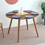 Półksiężycowy rozkładany stół MAWI śr.120cm Biały Jesion