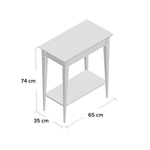 Konsola MIMO z Półką 65x35cm Czarne Nogi Ciemny Koralowy