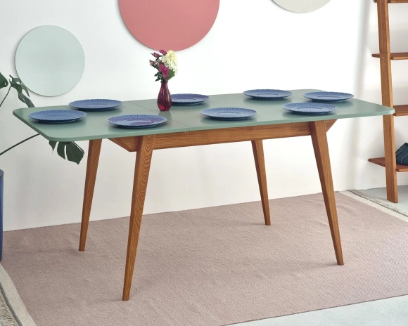 Rozkładany stół jadalniany Envelope BOLD 120x80cm Delikatny Niebieski, Dąb