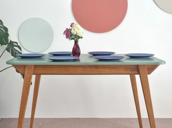 Rozkładany stół jadalniany Envelope BOLD 120x80cm Szałwiowy, Jesion 