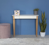 Biurko z szufladą MAMO 85x40cm - Białe nogi  / Czerwony