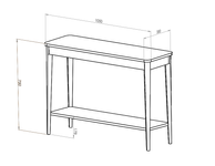 Konsola Jesionowa ASHME 85x35cm - Granatowa