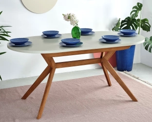 Owalny stół rozkładany Biju Dąb Wapień