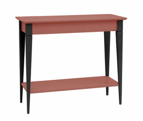 Konsola MIMO z Półką 85x35cm Czarne Nogi Ciemny Koralowy