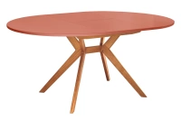 Okrągły rozkładany stół jadalniany 110cm Biju Ciemny Koralowy Dąb