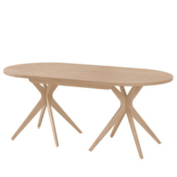 Owalny Stół do Jadalni z Dostawką JUUBI 180x90cm Jesion