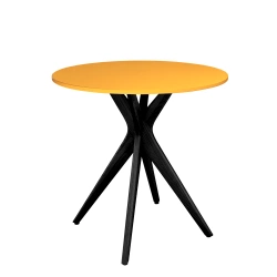 Okrągły Stół Jadalniany JUBI śr. 60cm Żółty (Ciemna Cytryna) | Nogi Czarne