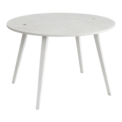 Półksiężycowy rozkładany stół MAWI śr.110cm Biały Jesion