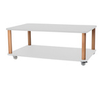 Stolik Kawowy Na Kółkach ASHME 64x105cm Jasnoszary