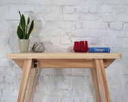 Konsola ENVELOPE Rozkładana 45x90cm blat dąb, czarne nogi