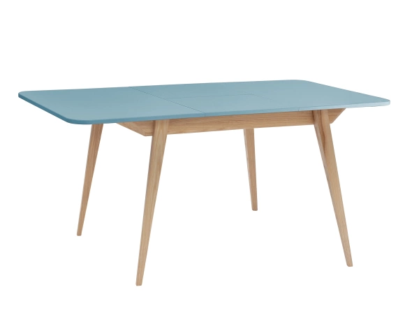 Rozkładany stół jadalniany Envelope BOLD 120x80cm Delikatny Niebieski, Jesion 
