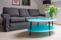 Stolik Kawowy OVO LOW 110x70cm - Turkus | Czarne Nogi