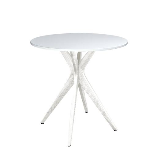 Biały Okrągły Stół Jadalniany 60cm JUBI | Białe Nogi