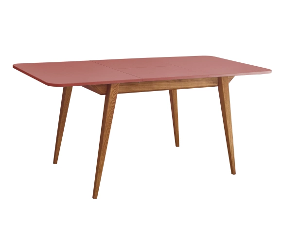 Rozkładany stół jadalniany Envelope BOLD 120x80cm Ciemny Koralowy, Dąb