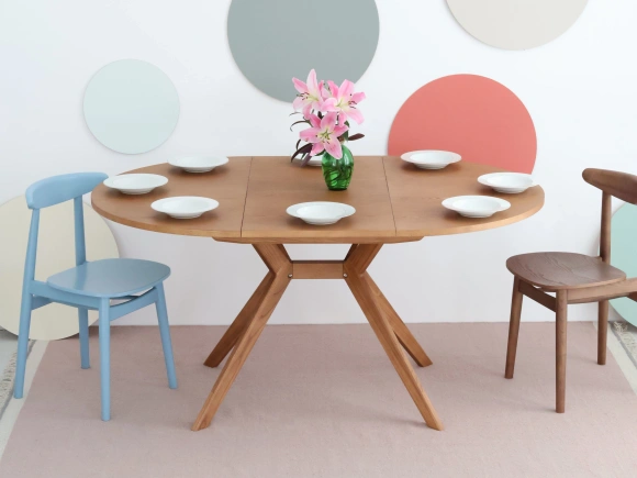 Okrągły rozkładany stół jadalniany 120cm Biju Dąb