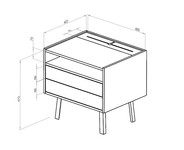 Szafka Nocna z Szufladami DIAMOND 50x40x47cm Fornir