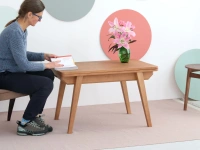 Stolik kawowy z podnoszonym blatem Envelope 90x65cm | jesion 