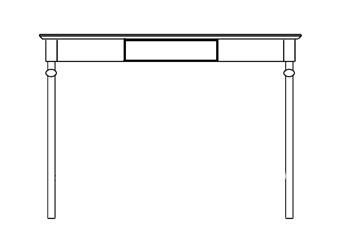 Biurko MAMO z Szufladą 105x40 cm - Białe Nogi /  Kawa z mlekiem
