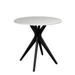 Okrągły Stół Jadalniany JUBI śr. 60cm Jasnoszary | Nogi Czarne