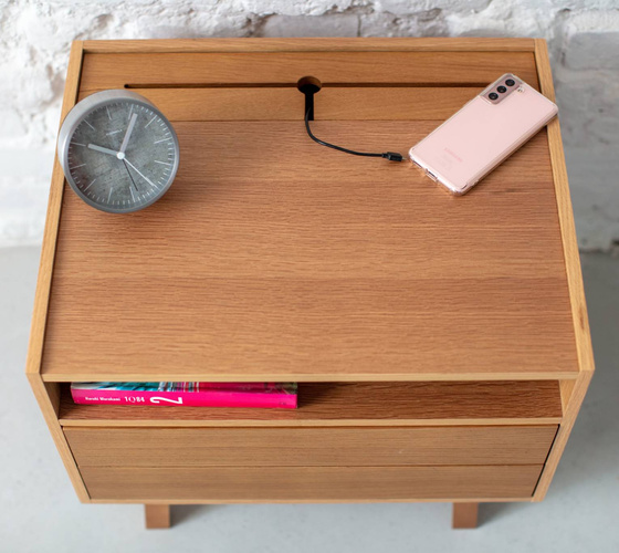 Szafka Nocna z Szufladami DIAMOND 50x40x47cm Fornir