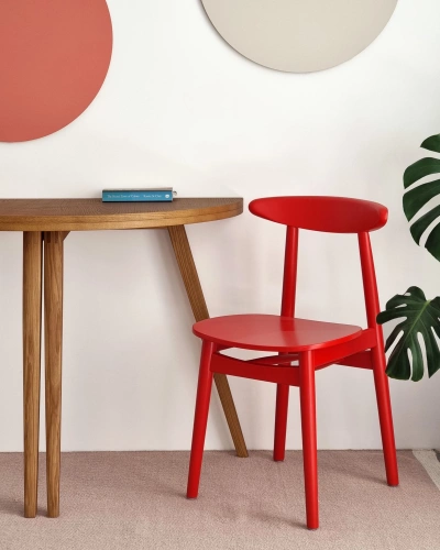 Półksiężycowy rozkładany stół MAWI śr.120cm Biały Jesion