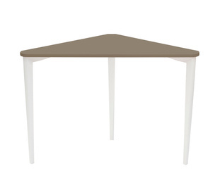 Biurko narożne Naja bobrza glina białe nogi