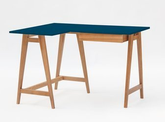 Biurko narożne LUKA 115cm x 85cm / Petrol Blue Dąb Lewe