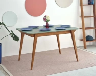 Rozkładany stół jadalniany Envelope BOLD 120x80cm Delikatny Niebieski, Dąb