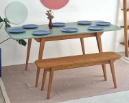 Rozkładany stół jadalniany Envelope BOLD 120x80cm Ciemny Koralowy, Dąb