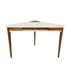 ASHME Biurko narożne 114x85cm Szuflada na klawiaturę Dąb wapienny