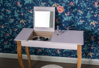 Toaletka LILLO z Lusterkiem - 105x35cm Białe Nogi / Petrol Blue