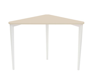 Stolik narożny Naja z nogami w kolorze mleka i kawy, biały