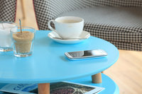 Stolik Kawowy UFO śr. 45cm wys. 61cm Turkus