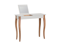 Toaletka LILLO z Lusterkiem - 85x35cm Białe Nogi / Jasnoszara
