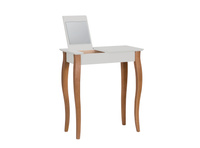 Toaletka LILLO z Lusterkiem - 65x35cm Białe Nogi / Jasnoszara