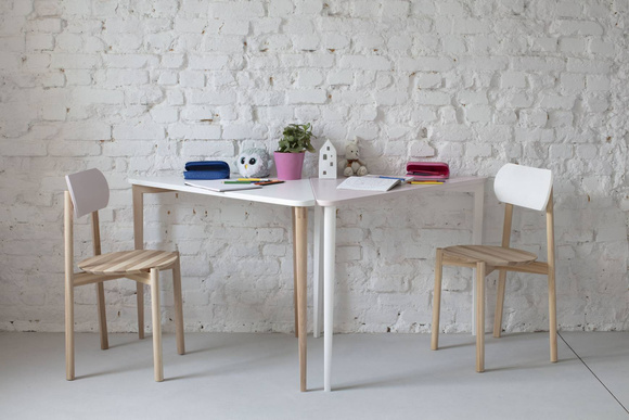 Biurko Narożne NAJA 114 x 85cm Szałwia Białe Nogi