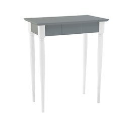 Biurko MAMO z Szufladą 65x40 cm – Białe Nogi / Ciemnoszare