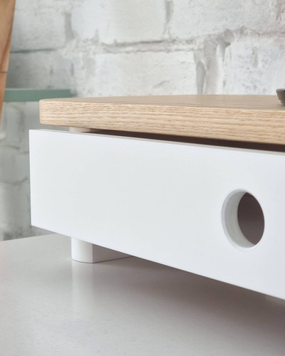Podstawka Pod Laptopa z Szufladą JUBI 60cm Jesion Biała