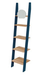 Regał Drabinka ASHME z Lusterkiem 45x35x180cm - Jesionowe Półki/Petrol Blue