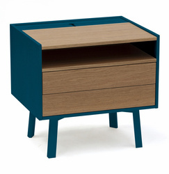Szafka Nocna z Szufladami DIAMOND - 50x40x47cm Petrol Blue