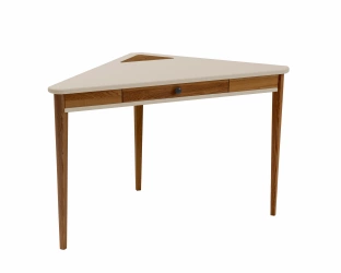 Stolik narożny ASHME 114x85x85cm Dąb Kawa z mlekiem