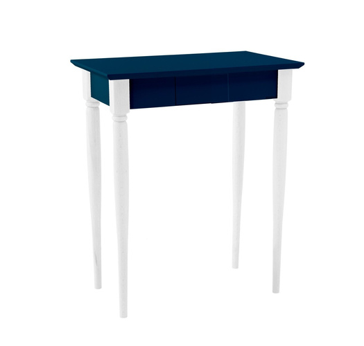 Biurko MAMO z Szufladą 65x40 cm – Białe Nogi / Petrol Blue